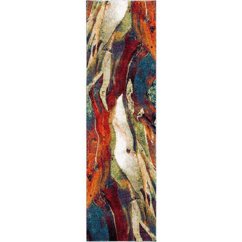 Glacier GLA126 Power Loomed Indoor Runner - Red/Green - 2'3"x18' - Safavieh