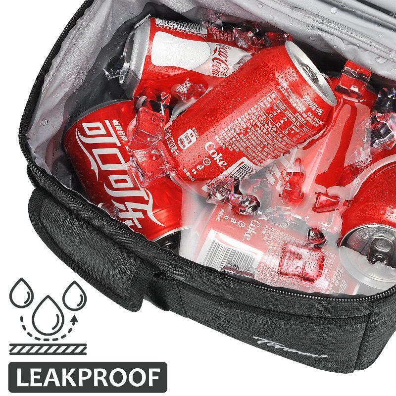 Tirrinia Dual Compartment Lunch Bag with Shoulder Strap for Adults, Large Lunch Bags, Insulated Leakproof Thermal Lunch Totes, Charcoal