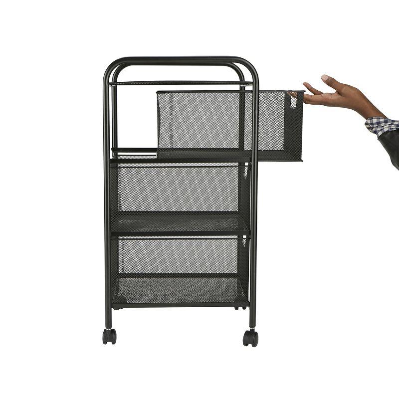 Mind Reader 3 Drawer Mesh Rolling Heavy Duty Multi-Purpose Cart