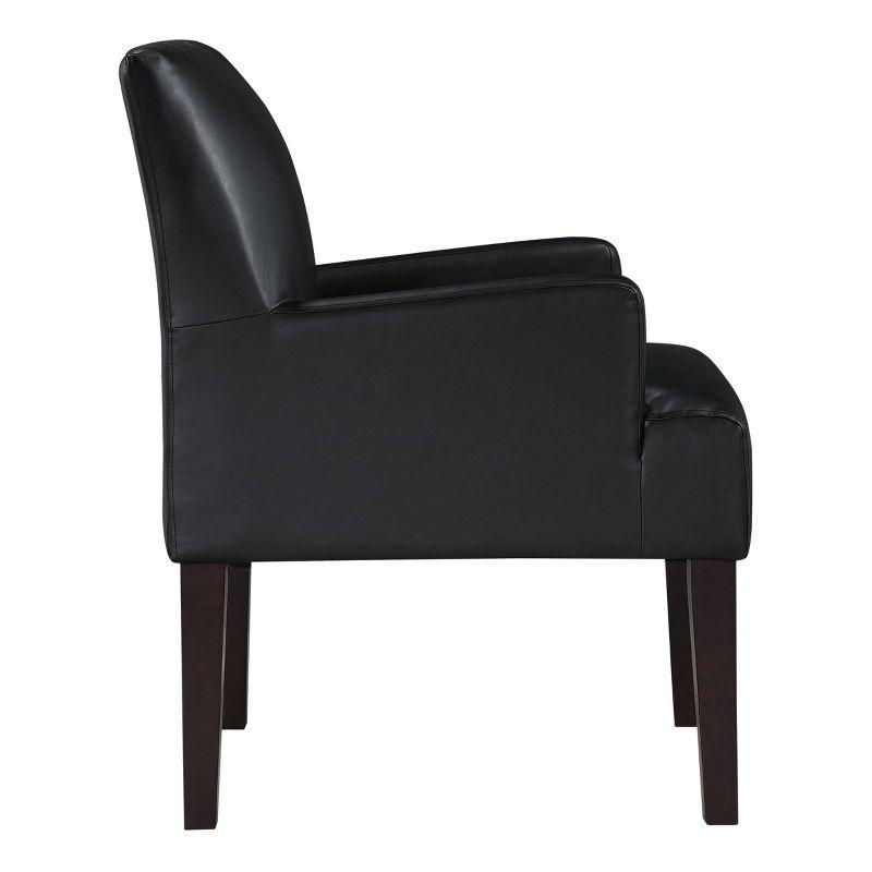 OSP Home Furnishings Main Street Guest Chair Black Faux Leather: Upholstered, Wood Frame