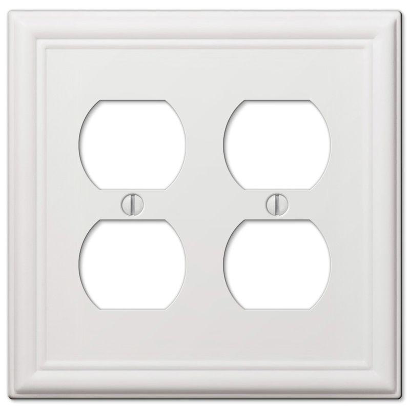 White 2-Gang Stamped Steel Duplex Wall Plate