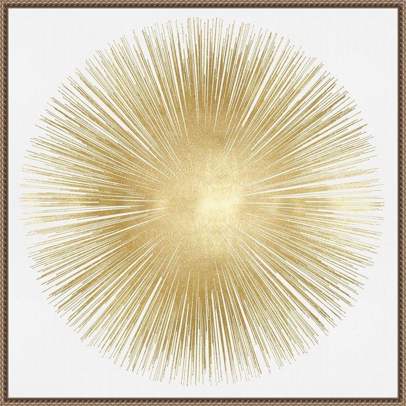 30"x30" Sunburst Soft Gold I by Abby Young Framed Canvas Wall Art Print Bronze - Amanti Art: Modern Style, Polystyrene Frame