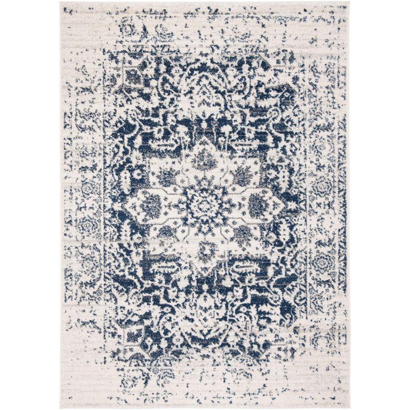 Madison MAD603 Power Loomed Indoor Area Rug - Cream/Navy - 6'7"x9'2" - Safavieh