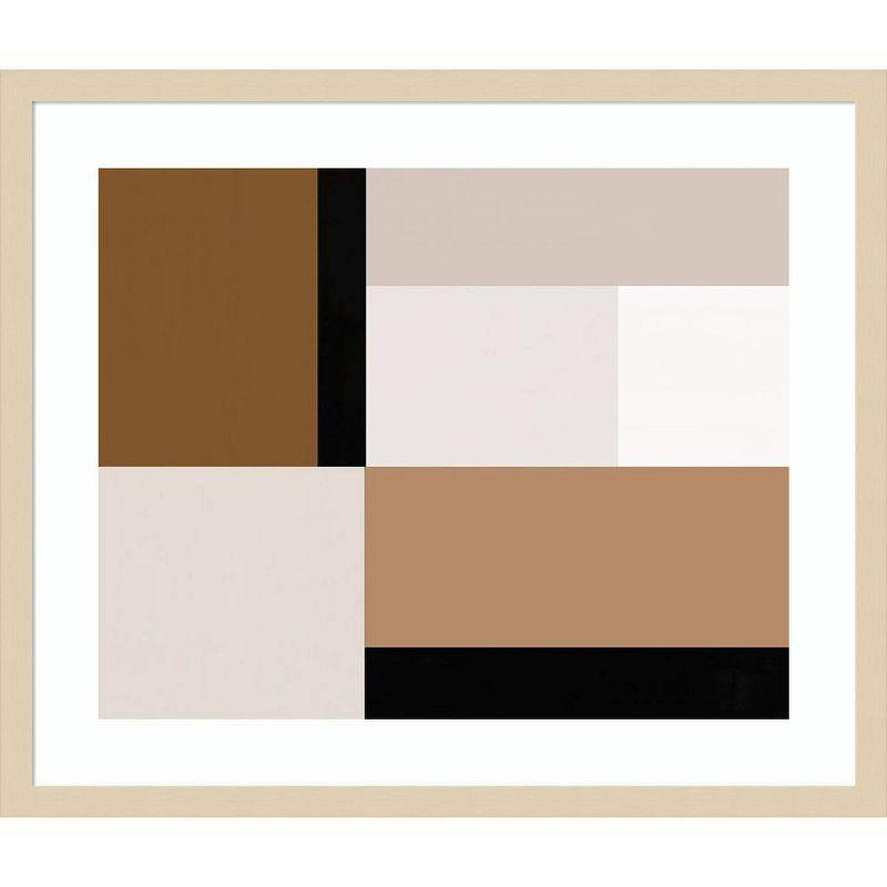 Neutral Centerpoint I Beige and Brown Framed Abstract Print