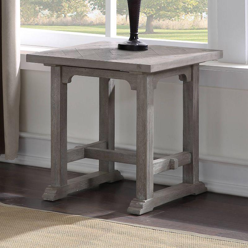 Whitford Gray Rectangular Wood and Metal End Table