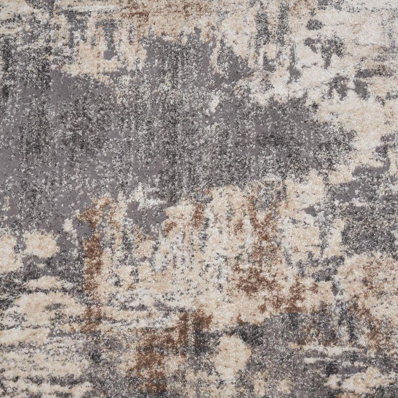 Euston Abstract Gray Synthetic 5' x 7' Easy Care Area Rug