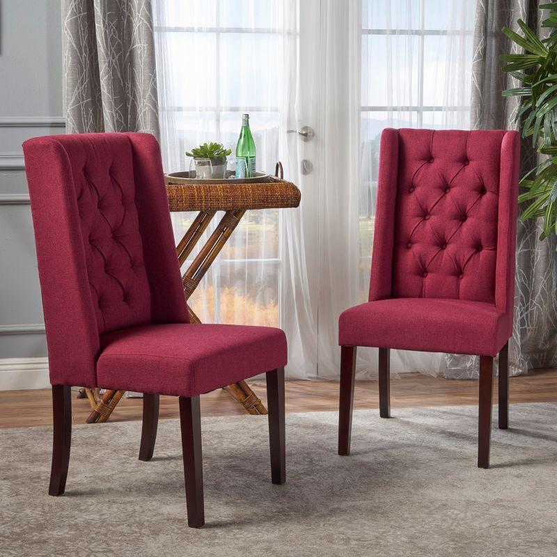Wildon Home® Elegant Tufted Design Upholstered Dining Chairs Set of 2