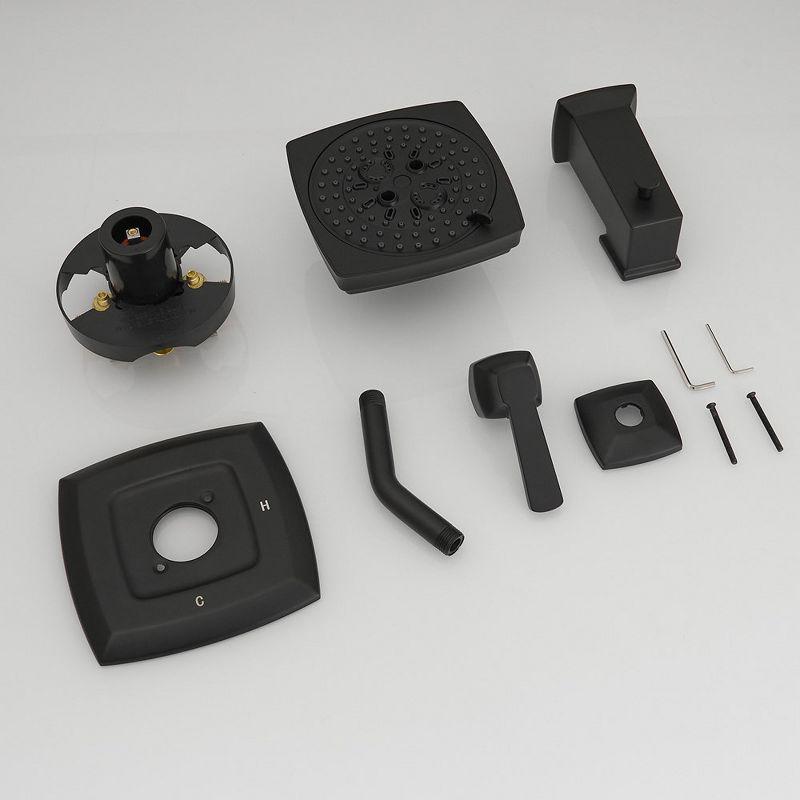 Matte Black Square Rainfall Shower Faucet Set with Tub Spout