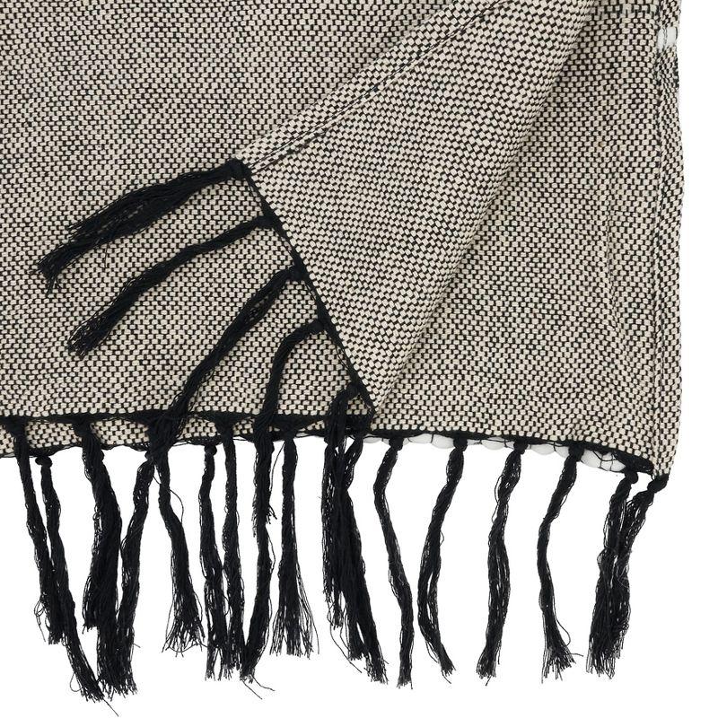 Boho-Chic Multi-Pattern Fringed Cotton Table Runner