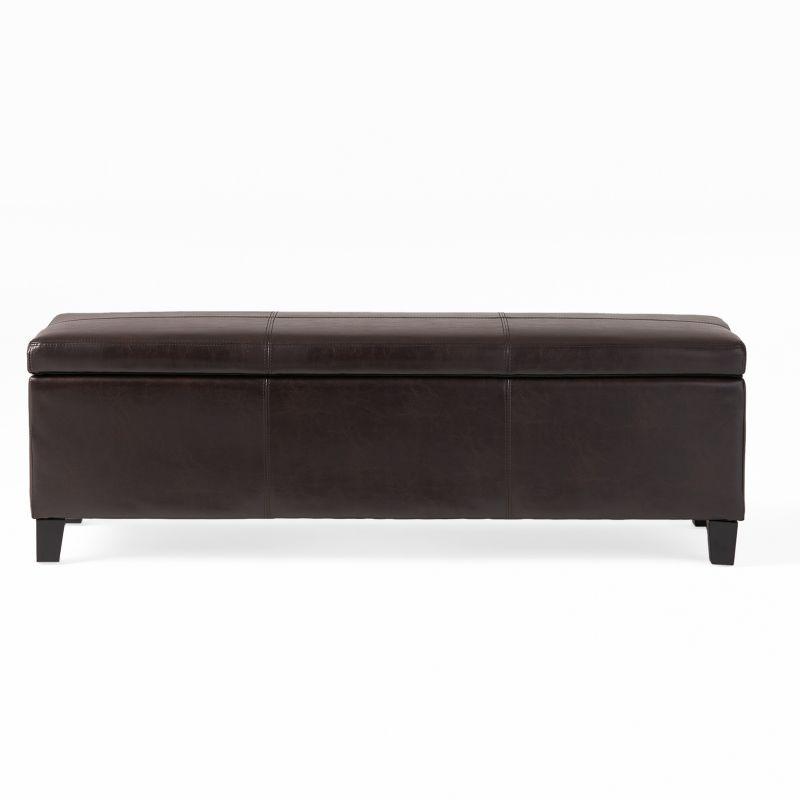 Lucinda Faux Leather Storage Ottoman Bench - Christopher Knight Home