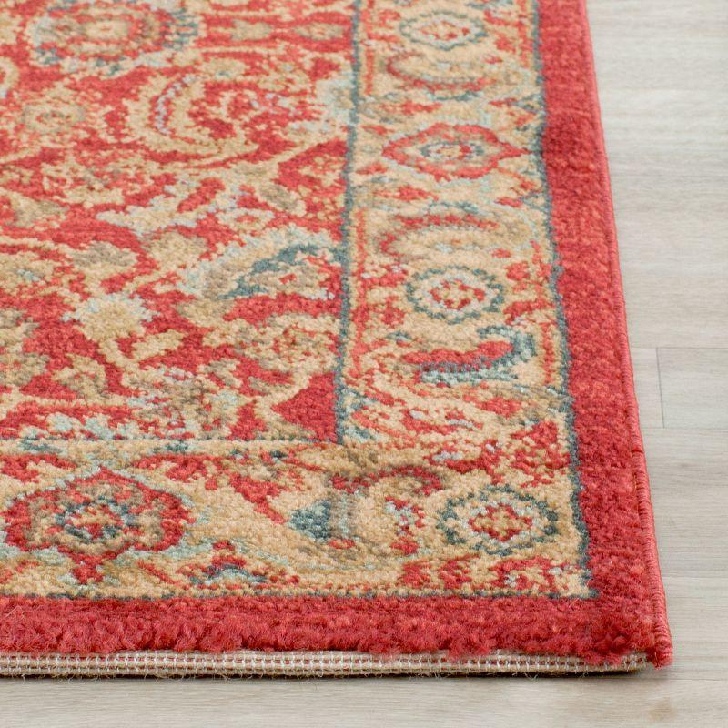 Red and Natural 2'2" x 4' Traditional Oriental Area Rug