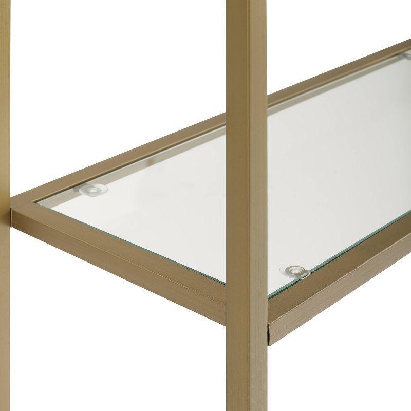 Aimee Space Saver Gold - Crosley: Modern Luxury Freestanding Toilet Hutch with 3 Tempered Glass Shelves