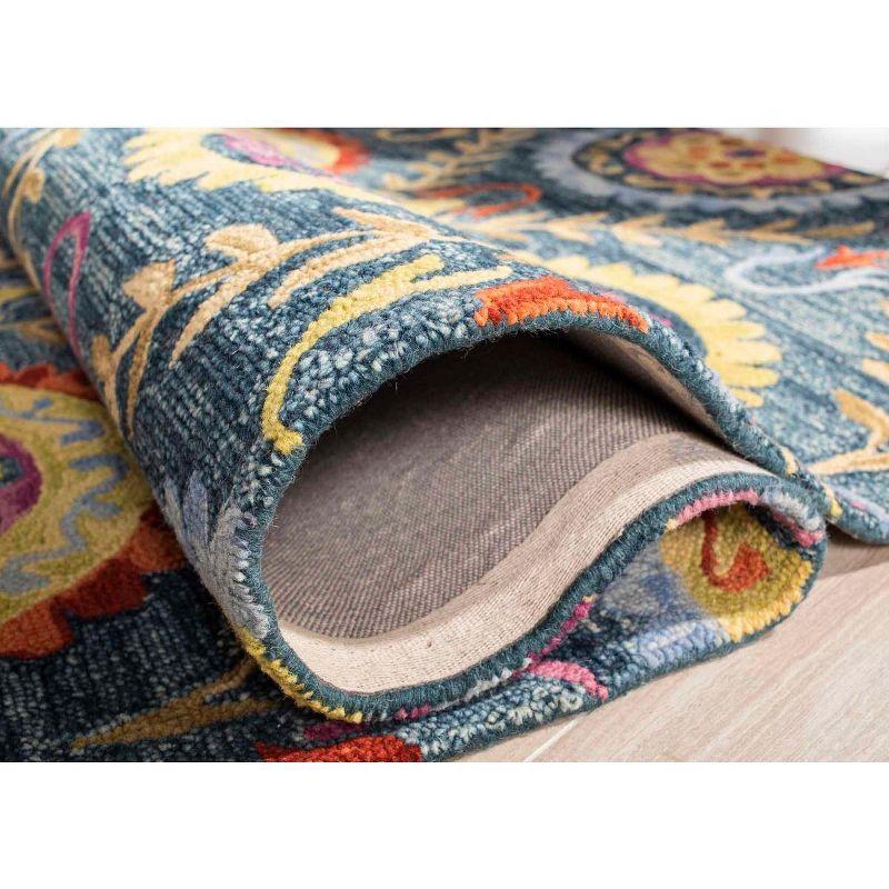 Suzani SZN374 Hand Hooked Indoor Area Rug - Blue/Multi - 8'x10' - Safavieh
