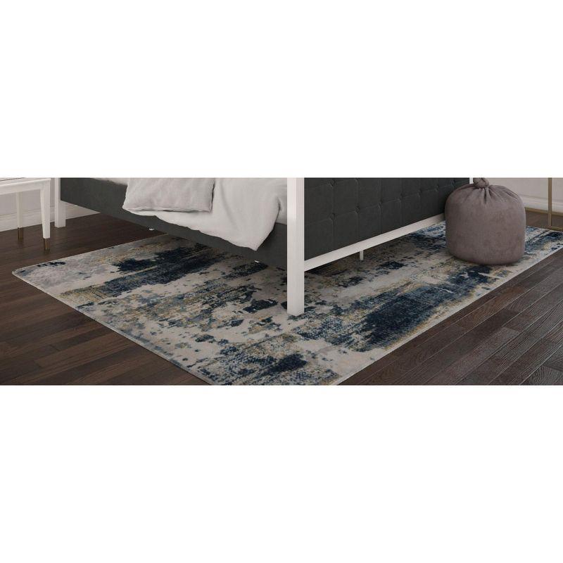 Auden Abstract Sapphire Blue Area Rug