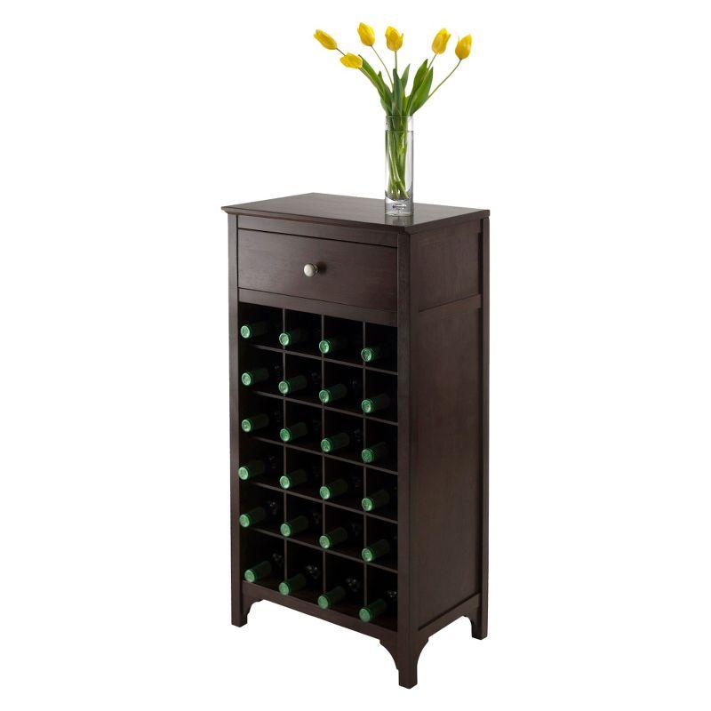 Ancona 24 Bottles Drawer Wine Cabinet Wood/Coffee - Winsome