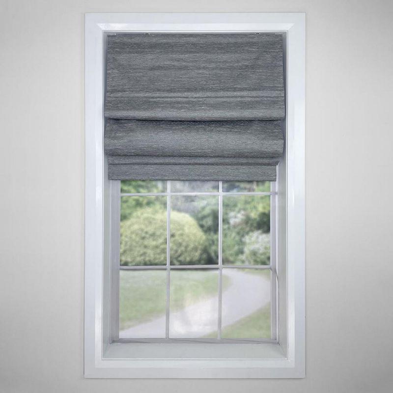 Versailles Caesar Cordless Roman Blackout Shades For Windows Insides/Outside Mount Ash Grey