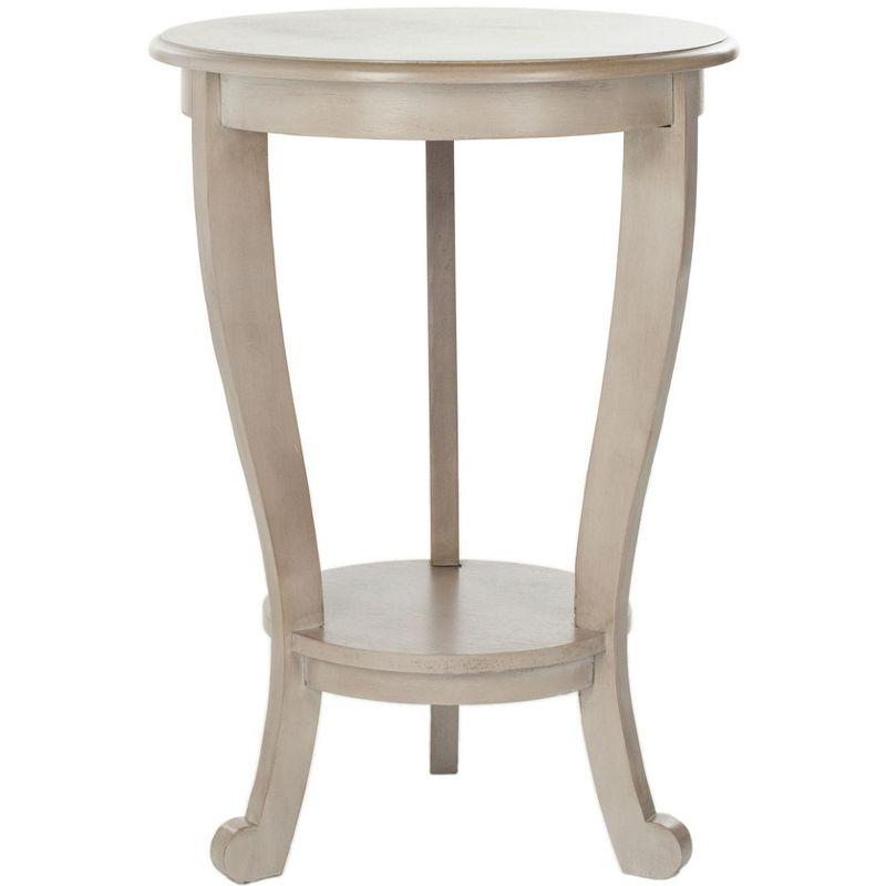 Vintage Grey Graceful Pine Round Side Table