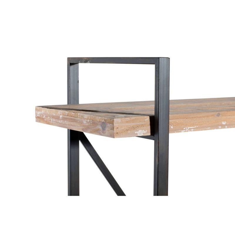 67" Tall Industrial Metal and Wood Bookshelf Brown - Olivia & May