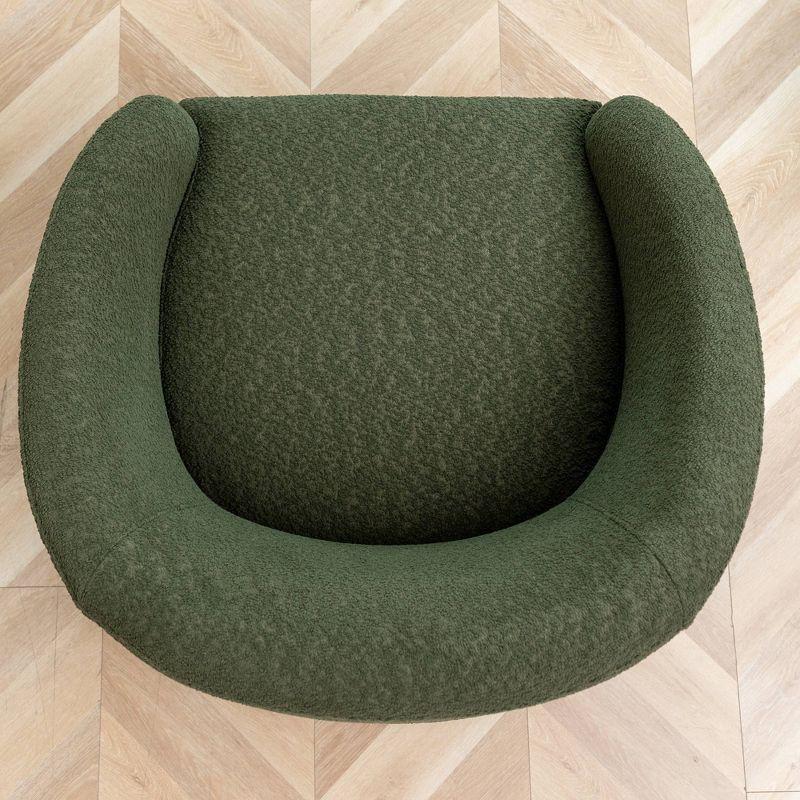 32" Wide Boucle Upholstered Swivel Barrel Chair - Kinwell