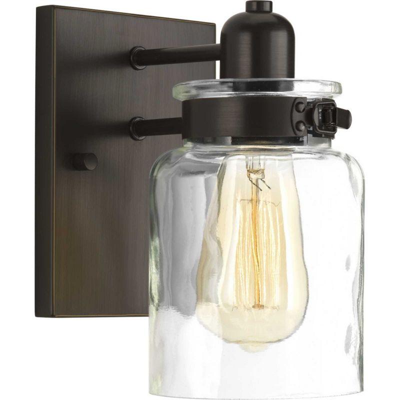 Progress Lighting Calhoun 1-Light Bath & Vanity, Steel, Antique Bronze, Clear Glass Shade