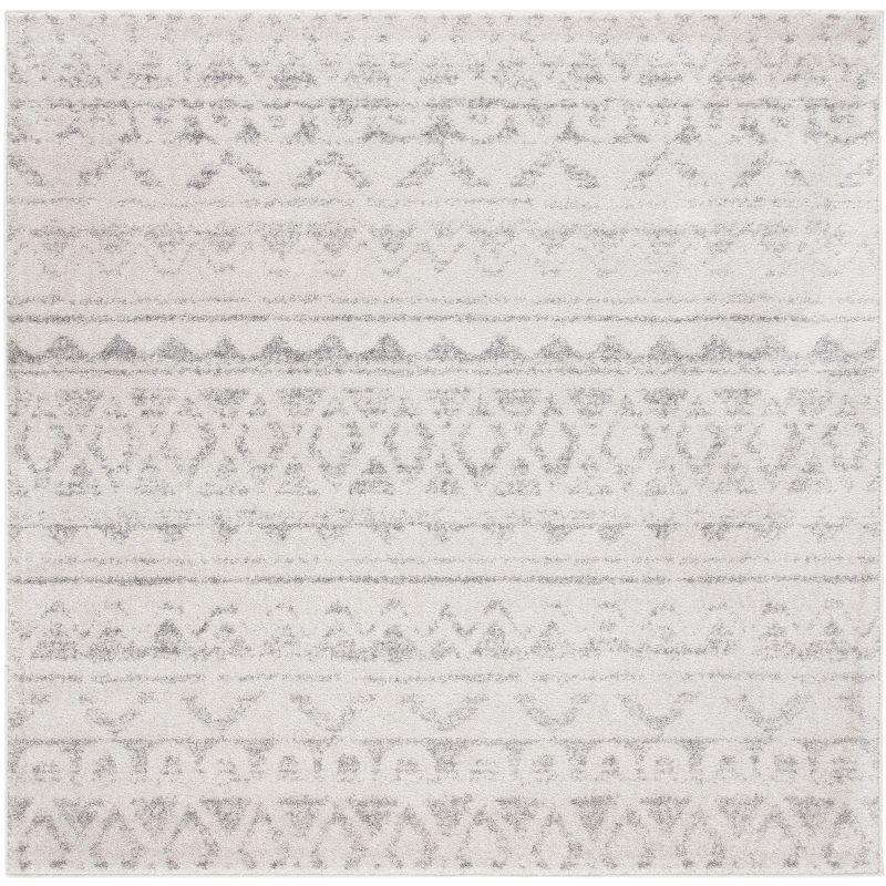 Adirondack ADR119 Machine Made Indoor Area Rug - Ivory/Silver - 6'x6' - Safavieh