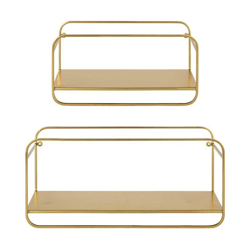 21" x 10" (Set of 2) Emerline Decorative Wall Shelves Set Gold - Kate & Laurel All Things Decor