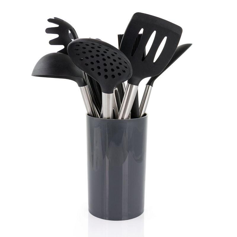 MegaChef 14 Piece Gray Silicone and Stainless Steel Cooking Utensils