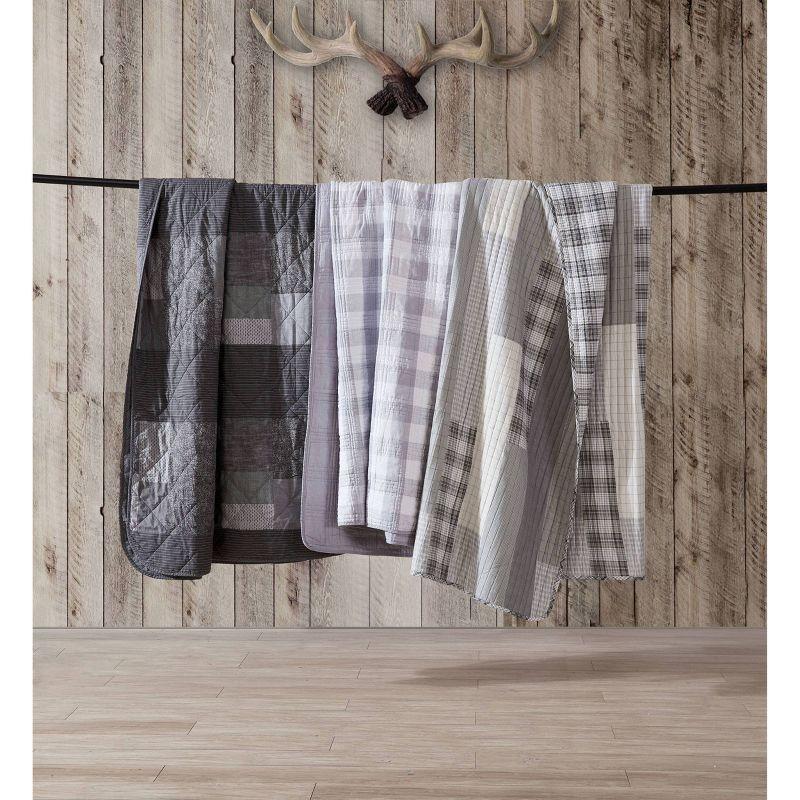 Eddie Bauer Madrona Blue Cotton Reversible Quilt Set