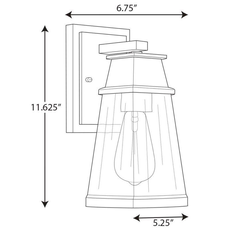 Greene Ridge Black Steel Outdoor Wall Lantern with Clear Shade