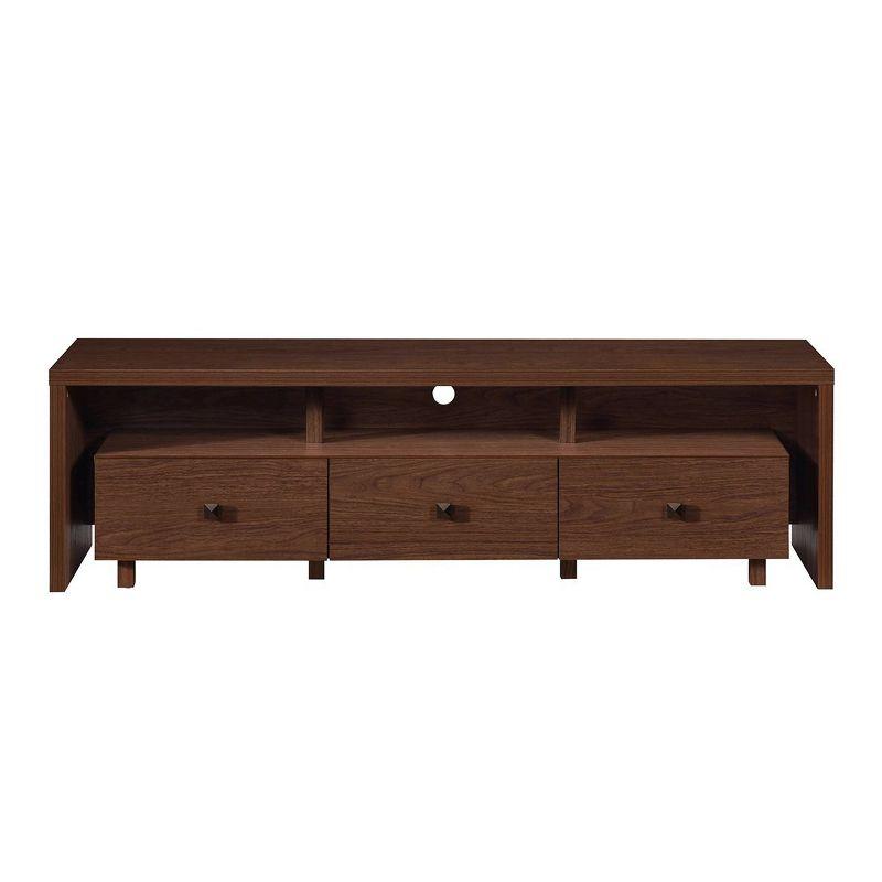 Elegant Hickory Brown TV Stand with Storage for Up to 75" TVs