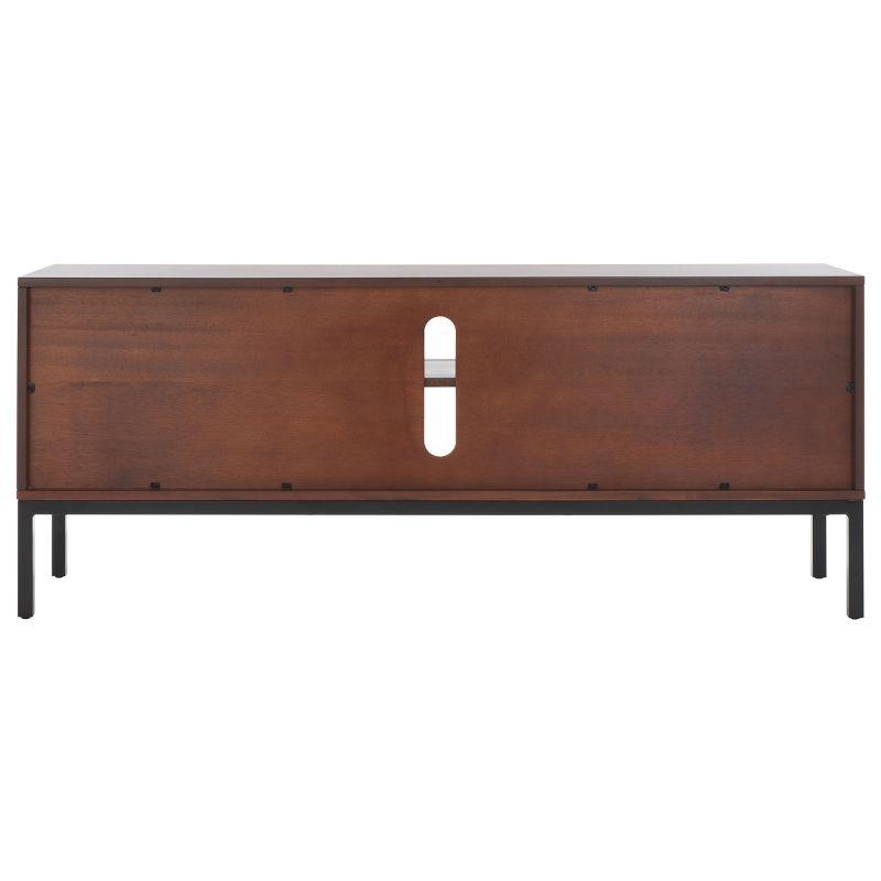 Zadie 2 Shelf Rattan Media Stand - Walnut/Natural - Safavieh
