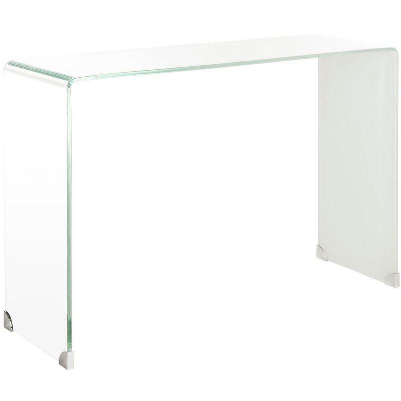 Crysta Ombre Glass Console Table - Clear/White - Safavieh