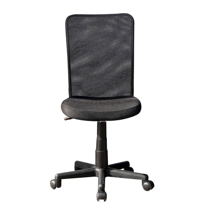 Mesh Task Office Chair Black - Techni Mobili: Pneumatic Height Adjustment, 5-Star Base, Armless