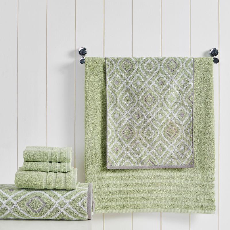 Modern Threads Oxford 6-pc Yarn Dyed Jacquard/Solid Towel Set, Green