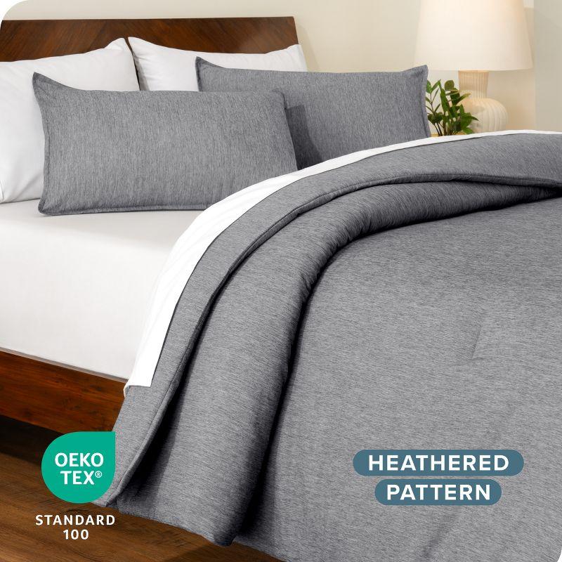 Bare Home Bare Home Heathered Comforter Set - Ultra-Soft - Goose Down Alternative - All Season Warmth