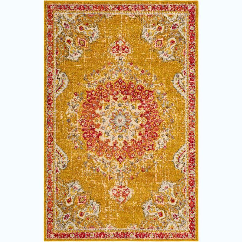Unique Loom Penrose Collection Area Rug - Alexis (5' 3" x 8' Rectangle Gold/Gray)