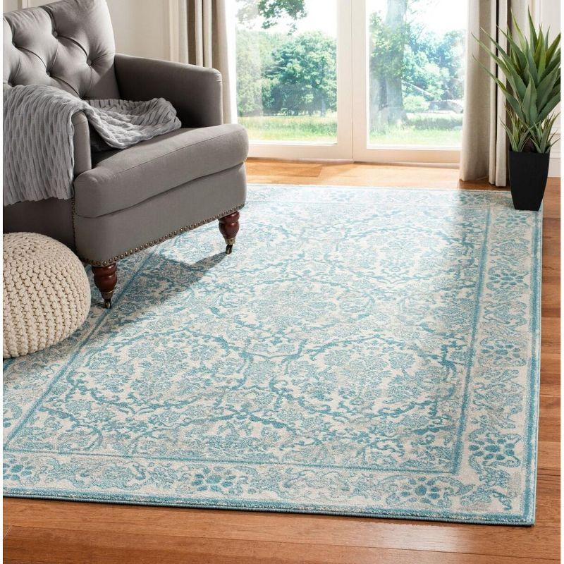 Evoke EVK242 Power Loomed Indoor Area Rug - Ivory/Light Blue - 4'x6' - Safavieh
