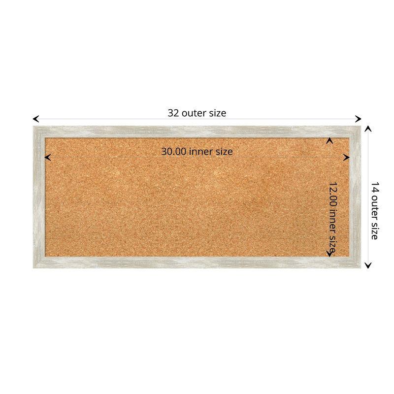 Amanti Art Crackled Metallic Narrow Framed Corkboard, Natural Cork