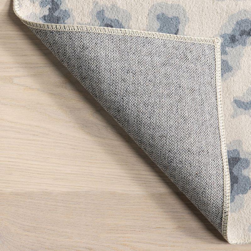 Nuloom Mason Machine Washable Contemporary Leopard Print Indoor Area Rug 6' in Blue Square