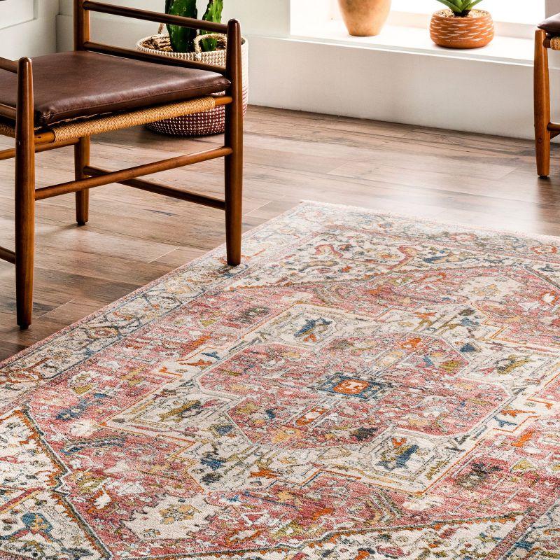 Nuloom Harriet Oriental/Persian 2x3 Accent Indoor Area Rug for Living Room Bedroom Dining Room Entryway Kitchen, Orange/Multicolor