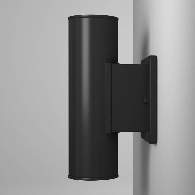 2-Light Riga Outdoor Wall Light Matte Black - EGLO: ETL Listed, Integrated LED, Adjustable Head Tilt, Iron Body