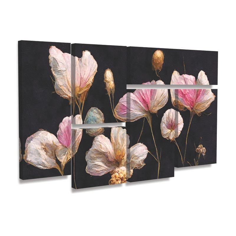 Trademark Fine Art Treechild Gentle Pink Dry flowers 3 Piece Panel Set Art