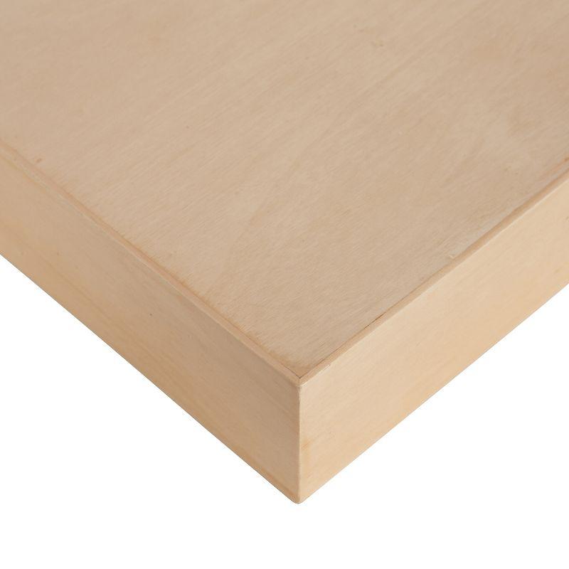 Kate and Laurel Havlock Rectangle MDF Floating Shelf, 2 Piece 18 Inch, Natural