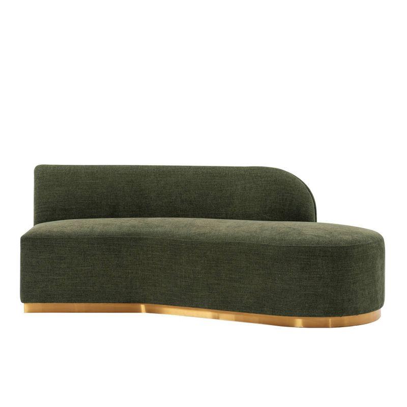 131.89" Daria Linen Upholstered Sofa Sectional with Pillows Olive Green - Manhattan Comfort