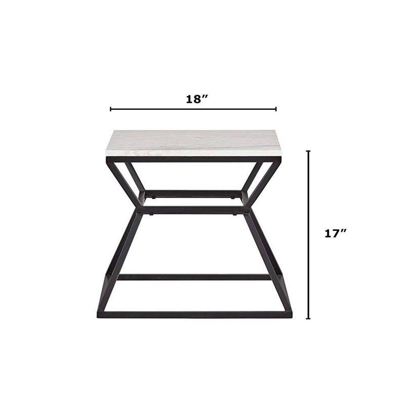 Adore Decor Audrey Marble Side Table, 17"