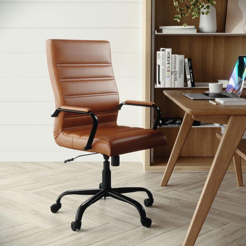 Flash Furniture High Back Executive Swivel Office Chair with Metal Frame and Arms