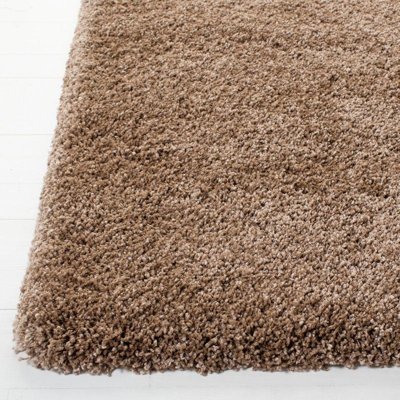 Dark Beige Synthetic Shag Area Rug 8'6" x 12'