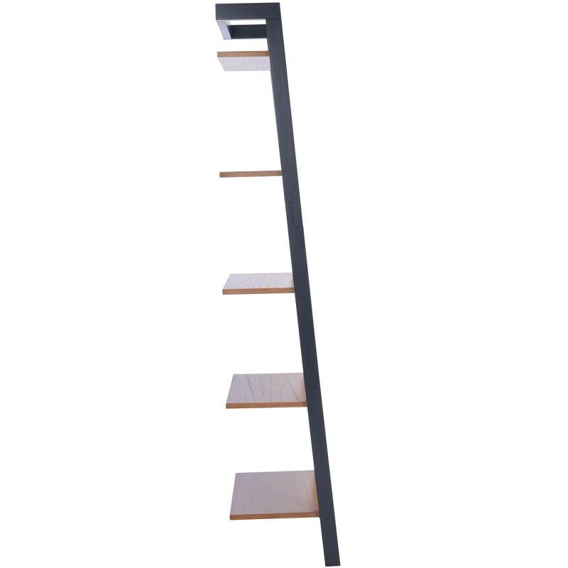 Yassi 5 Tier Leaning Etagere - ETG9403 - Natural/Charcoal - Safavieh
