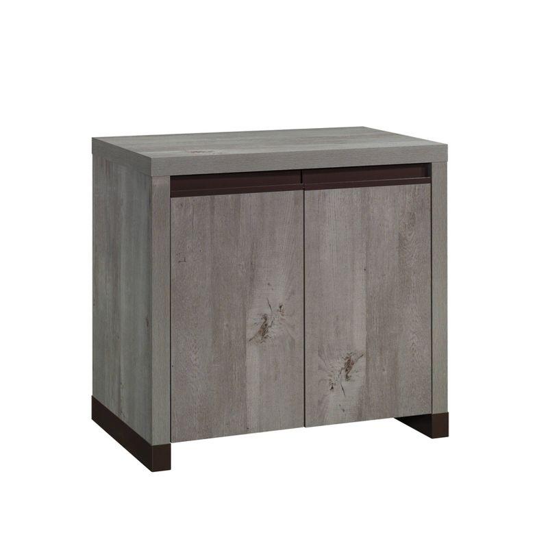 Mystic Oak Gray Freestanding Office Credenza with Adjustable Shelving