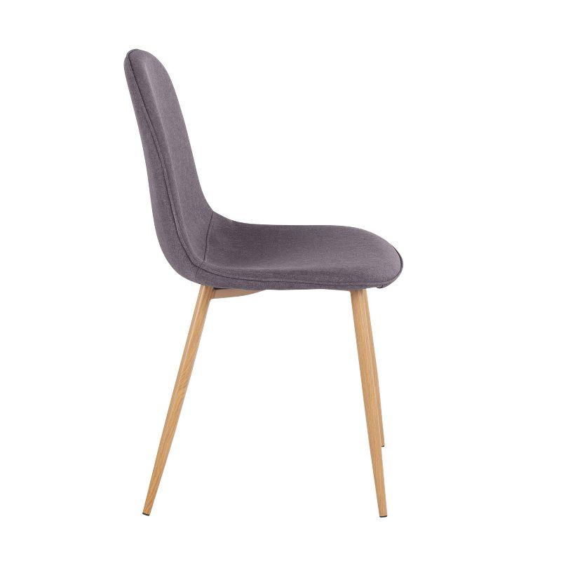 Set of 2 Pebble Metal/Polyester Dining Chairs Natural/Charcoal - LumiSource: Steel Frame, Tapered Legs, Foam Cushion
